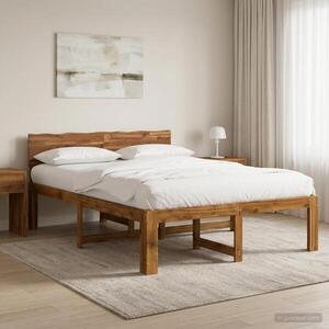 Imagine vidaXL Cadru de pat dublu cu spătar ROSTOCK natural 140 x 190 cm