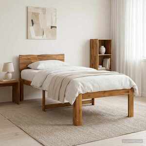 Imagine vidaXL Cadru de pat single cu tablie ROSTOCK natural 90 x 200 cm