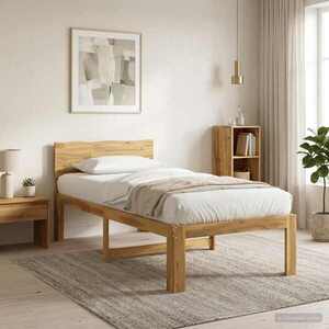 Imagine vidaXL Cadru de pat single cu tablie ROSTOCK Alb 100 x 200 cm