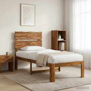 Imagine vidaXL Cadru de pat single cu tablie ROSTOCK natural 75 x 190 cm