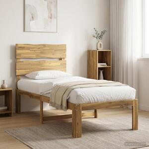 Imagine vidaXL Cadru de pat single cu tablie ROSTOCK Alb 90 x 190 cm