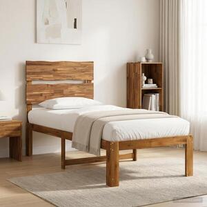 Imagine vidaXL Cadru de pat single cu tablie ROSTOCK natural 90 x 200 cm