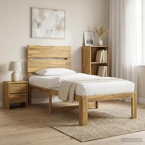 Imagine vidaXL Cadru de pat single cu tablie ROSTOCK Alb 100 x 200 cm