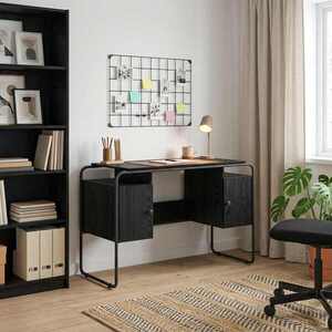 Imagine vidaXL Birou cu spațiu de depozitare Stejar Negru 120 x 50.5 x 75.5 cm