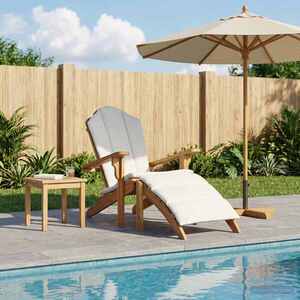 Imagine vidaXL Scaun Adirondack de grădină cu suport pentru picioare natural