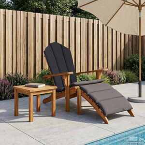 Imagine vidaXL Scaun Adirondack de grădină cu suport pentru picioare natural