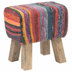 Imagine vidaXL bancă 40 x 30 x 45 cm Piele Naturală Multicolour