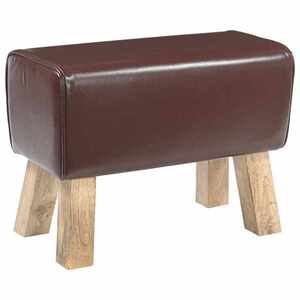 Imagine vidaXL bancă 60 x 30 x 45 cm Piele Naturală Maro închis
