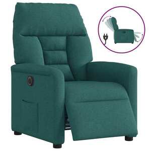 Imagine vidaXL Fotoliu rabatabil electric, verde închis, material textil