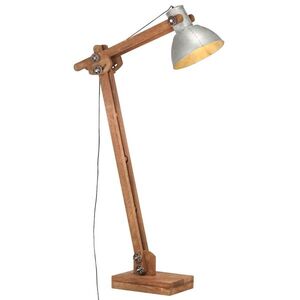 Imagine vidaXL Lampă de podea, argintiu, lemn masiv de mango, E27