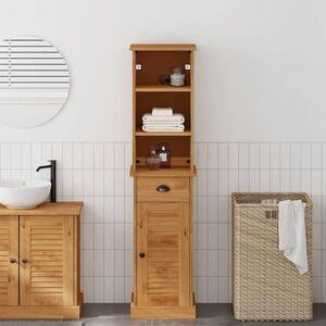 Imagine vidaXL Set de mobilier pentru baie VIGO 2 buc. Maro și Maro Miere