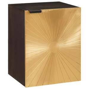 Imagine vidaXL Dulap de Baie Negru și Aur 38 x 33 x 48 cm Lemn de mango solid