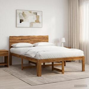 Imagine vidaXL Cadru de pat dublu cu spătar ROSTOCK natural 135 x 190 cm