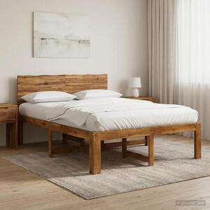 Imagine vidaXL Cadru de pat dublu cu spătar ROSTOCK natural 140 x 190 cm