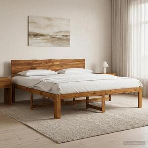 Imagine vidaXL Cadru de pat dublu cu spătar ROSTOCK natural 193 x 203 cm
