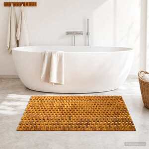 Imagine vidaXL Covorașe de baie natural 95 x 140 cm Lemn Solid de Acacia