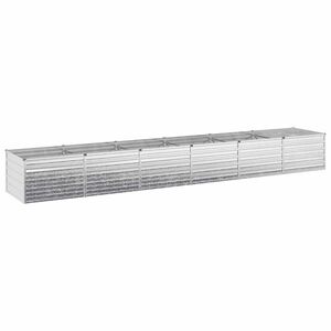 Imagine vidaXL Pat de grădină ridicat Argintiu 480 x 80 x 55 cm galvanizat