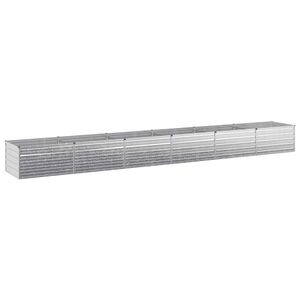 Imagine vidaXL Pat de grădină ridicat Argintiu 600 x 80 x 55 cm galvanizat