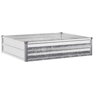 Imagine vidaXL Pat de grădină ridicat Argintiu 100 x 80 x 24 cm galvanizat