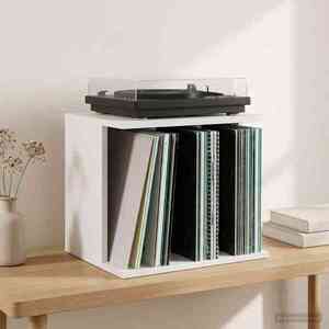 Imagine vidaXL Depozitare Vinil Alb 42 x 33 x 36 cm Lemn prelucrat