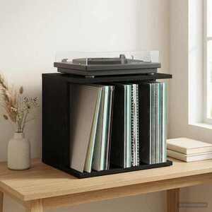 Imagine vidaXL Depozitare Vinil Stejar Negru 42 x 33 x 36 cm Lemn prelucrat