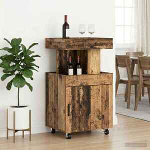 Imagine vidaXL Carucior de Bar Lemn de stejar 50 x 41 x 89 cm Lemn prelucrat