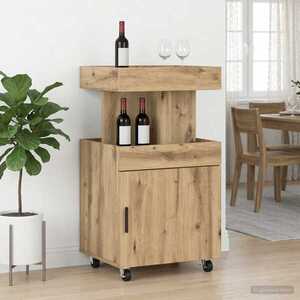 Imagine vidaXL Carucior de Bar Stejar Artizanal 50 x 41 x 89 cm Lemn prelucrat