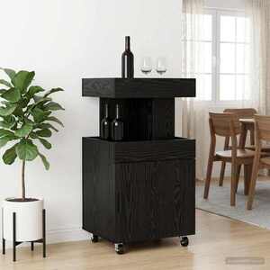 Imagine vidaXL Carucior de Bar Stejar Negru 50 x 41 x 89 cm Lemn prelucrat