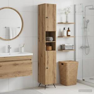 Imagine vidaXL Cabinet de Baie cu Raft Deschis BREDA Stejar Artizanal