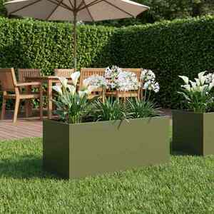 Imagine vidaXL Vază pentru Grădină Verde măsliniu 100 x 40 x 40 cm