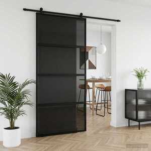 Imagine vidaXL Ușă glisantă 102.5 x 205 cm Sticlă Temperată și Aluminiu