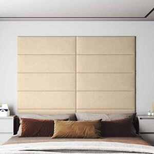 Imagine vidaXL Tăblie de Pat pentru Perete 12 buc. 90 x 30 cm Crem țesătură
