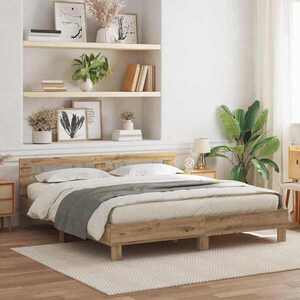Imagine vidaXL Cadru de pat Stejar Artizanal 180 x 200 cm Lemn prelucrat