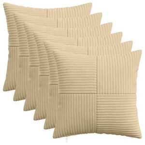 Imagine vidaXL Husă pentru pernă 6 pcs ALMELO Gri Verde 40 x 40 cm cord
