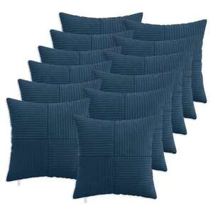Imagine vidaXL Husă pentru pernă 12 pcs ALMELO Albastru marin 40 x 40 cm cord