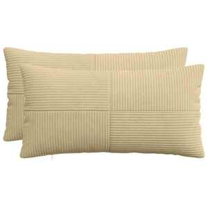 Imagine vidaXL Husă pentru pernă 2 pcs ALMELO Gri Verde 40 x 70 cm cord