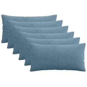 Imagine vidaXL Husă pentru pernă 6 pcs ALMELO albastru 40 x 70 cm cord