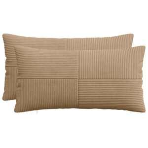 Imagine vidaXL Husă pentru pernă 2 pcs ALMELO Maro 40 x 70 cm cord