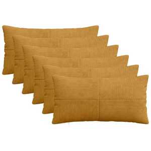 Imagine vidaXL Husă pentru pernă 6 pcs ALMELO Galben 40 x 80 cm cord
