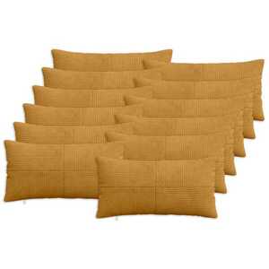 Imagine vidaXL Husă pentru pernă 12 pcs ALMELO Galben 40 x 80 cm cord
