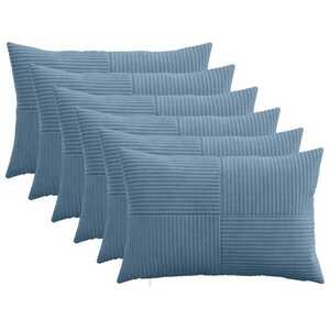 Imagine vidaXL Husă pentru pernă 6 pcs ALMELO albastru 50 x 75 cm cord