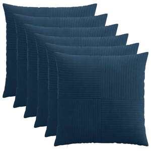 Imagine vidaXL Husă pentru pernă 6 pcs ALMELO Albastru marin 70 x 70 cm cord