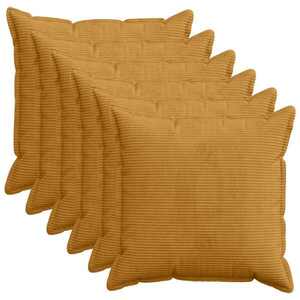 Imagine vidaXL Husă pentru pernă 6 buc. HOUTEN Galben 80 x 80 cm cord