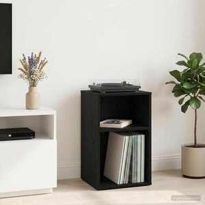 Imagine vidaXL Dulap pentru discuri de vinil Stejar Negru 38 x 33 x 61 cm