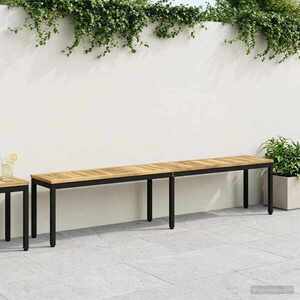 Imagine vidaXL Bancă de grădină 201 x 35 x 45 cm Lemn Solid de Acacia