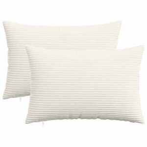 Imagine vidaXL Husă pentru pernă 2 pcs HEERLEN Crem 30 x 50 cm cord