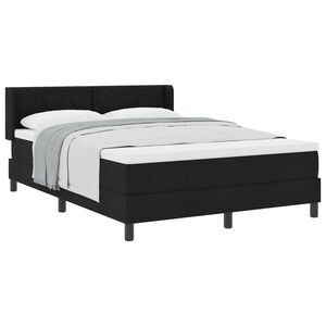 Imagine vidaXL Pat cu arcuri cu headboard Manual Negru 200 x 160 cm țesătură