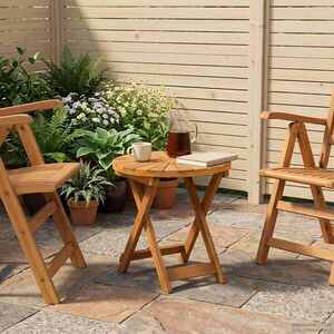 Imagine vidaXL Masă de bistro natural Ø45 x 45 cm Lemn Solid de Acacia
