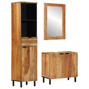 Imagine vidaXL Set dulap baie 3 buc. natural 38 x 33 x 160 cm
