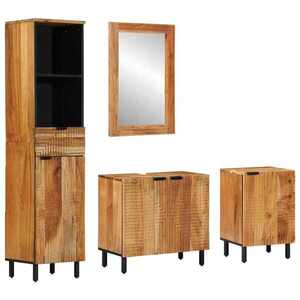 Imagine vidaXL Set dulap baie 4 buc. natural 38 x 33 x 160 cm